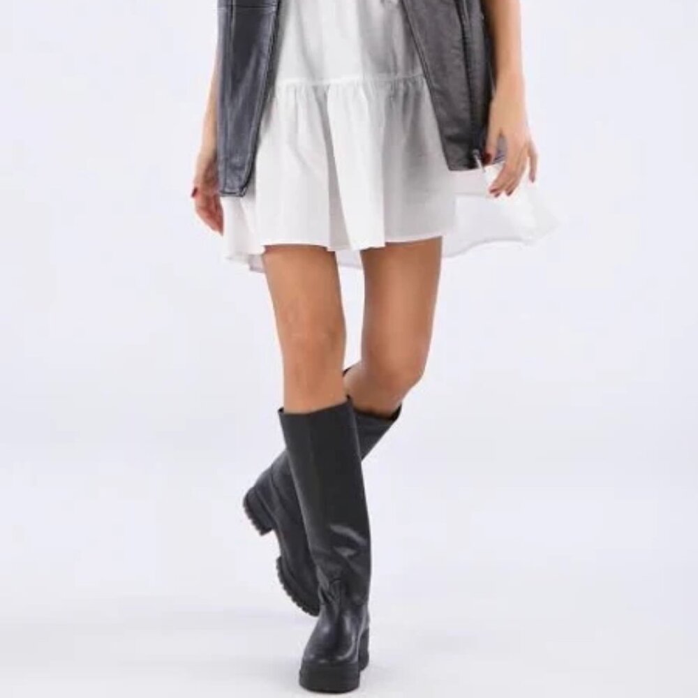 CLERGERIE ✨Like New✨Lug Sole Knee Boots Sz 37 Black Leather